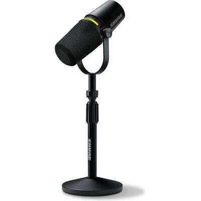 Shure MOTIV MV7+ Black XLR/USB dinamikus podcast mikrofon + asztali mikrofonállvány