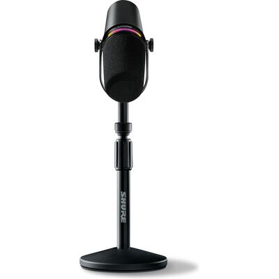 Shure MOTIV MV7+ Black XLR/USB dinamikus podcast mikrofon + asztali mikrofonállvány