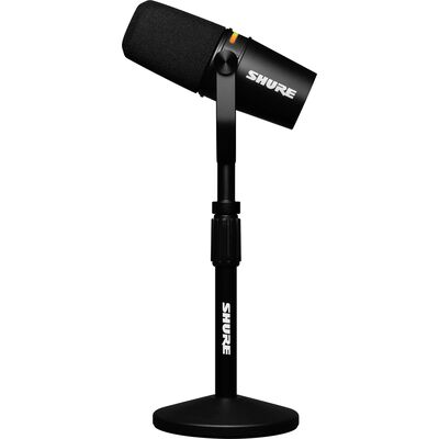 Shure MOTIV MV7+ Black XLR/USB dinamikus podcast mikrofon + asztali mikrofonállvány