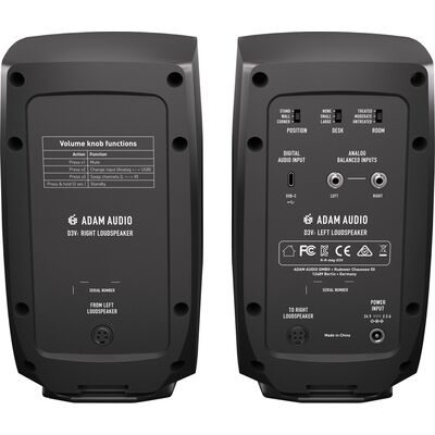 ADAM Audio D3V Black aktív kétutas stúdió monitor hangfalpár