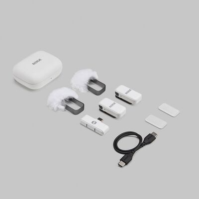 RODE Wireless Micro USB-C vezeték nélküli csíptetős mikrofon szett - fehér