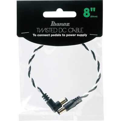 Ibanez DCT08-BWH 20 cm fekete/fehér csavart effektpedál tápkábel