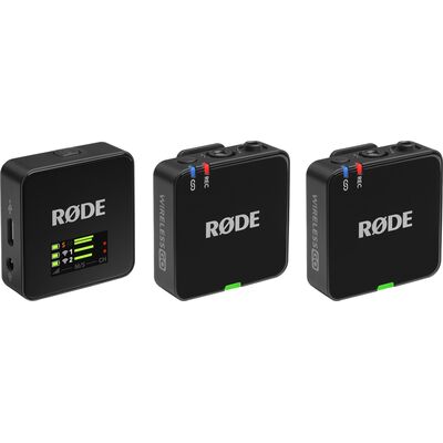 RODE Wireless GO Gen 3 kétcsatornás vezetéknélküli csíptetős mikrofon szett - fekete