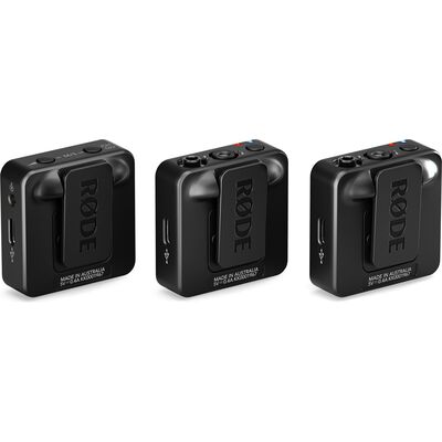 RODE Wireless GO Gen 3 kétcsatornás vezetéknélküli csíptetős mikrofon szett - fekete