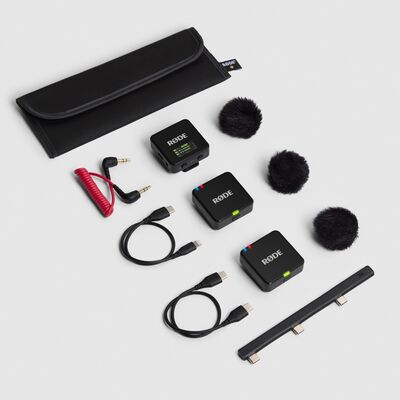 RODE Wireless GO Gen 3 kétcsatornás vezetéknélküli csíptetős mikrofon szett - fekete