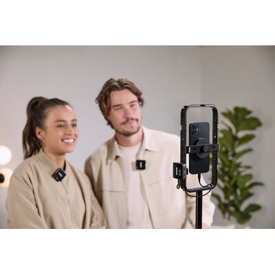 RODE Wireless GO Gen 3 kétcsatornás vezetéknélküli csíptetős mikrofon szett - fekete