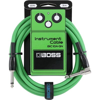 BOSS BIC-10A-GN 3 m pipás zöld hangszerkábel