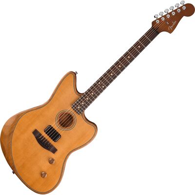 Fender Acoustasonic Standard Jazzmaster RW Aged Natural elektro-akusztikus gitár
