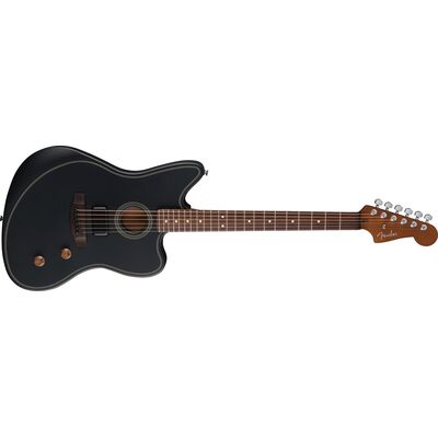 Fender Acoustasonic Standard Jazzmaster RW Black elektro-akusztikus gitár