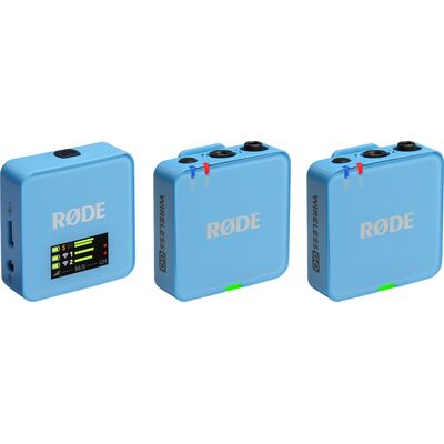 RODE Wireless GO Gen 3 kétcsatornás vezetéknélküli csíptetős mikrofon szett - kék
