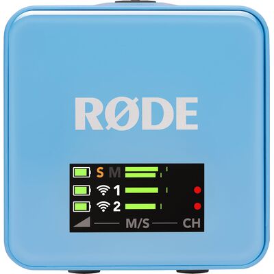 RODE Wireless GO Gen 3 kétcsatornás vezetéknélküli csíptetős mikrofon szett - kék
