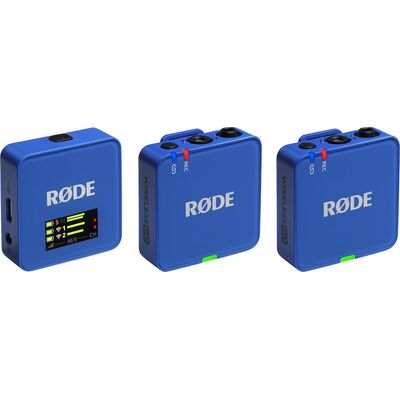 RODE Wireless GO Gen 3 kétcsatornás vezetéknélküli csíptetős mikrofon szett - kobaltkék