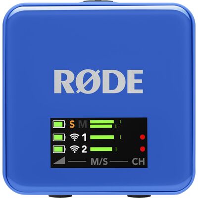 RODE Wireless GO Gen 3 kétcsatornás vezetéknélküli csíptetős mikrofon szett - kobaltkék