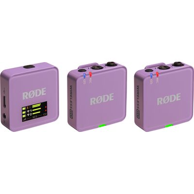 RODE Wireless GO Gen 3 kétcsatornás vezetéknélküli csíptetős mikrofon szett - halványlila