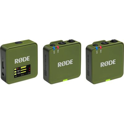 RODE Wireless GO Gen 3 kétcsatornás vezetéknélküli csíptetős mikrofon szett - sötétzöld