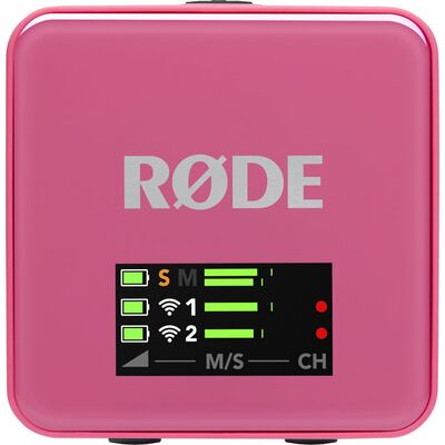RODE Wireless GO Gen 3 kétcsatornás vezetéknélküli csíptetős mikrofon szett - rózsaszín