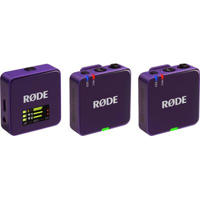 RODE Wireless GO Gen 3 kétcsatornás vezetéknélküli csíptetős mikrofon szett - lila