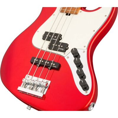 Sadowsky MetroExpress 21-Fret Hybrid P/J Bass Solid Candy Apple Red Metallic High Polish elektromos basszusgitár