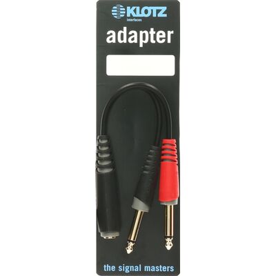 KLOTZ AYS-5 0,2 m TRS 6,3 mm aljzat - 2 x TS 6,3 mm Y átalakítókábel