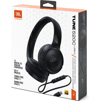 JBL Tune 520C USB-C Black vezetékes fejhallgató