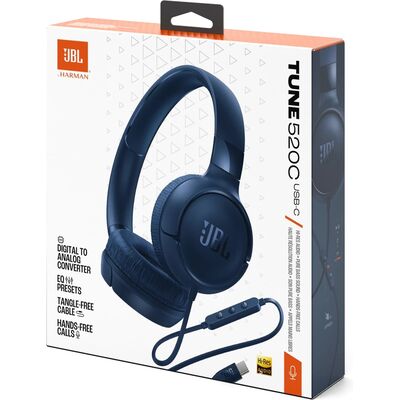 JBL Tune 520C USB-C Blue vezetékes fejhallgató