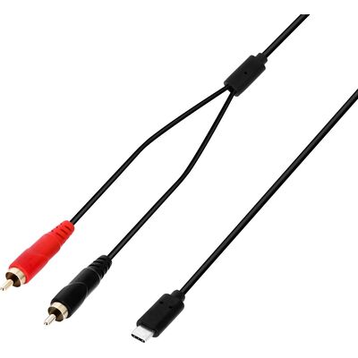 Adam Hall Cables 3 STAR Y CC USB-C 0150 Y-kábel | 2 x RCA papa - USB-C | 1,5 m