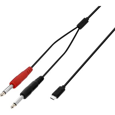 Adam Hall Cables 3 STAR Y PP USB-C 0300 Y-kábel | 2 x jack TS papa - USB-C | 3 m
