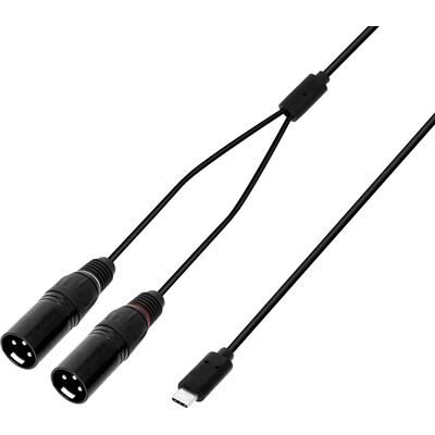 Adam Hall Cables 3 STAR Y MM USB-C 0300 Y-kábel | 2 x XLR papa - USB-C | 3 m