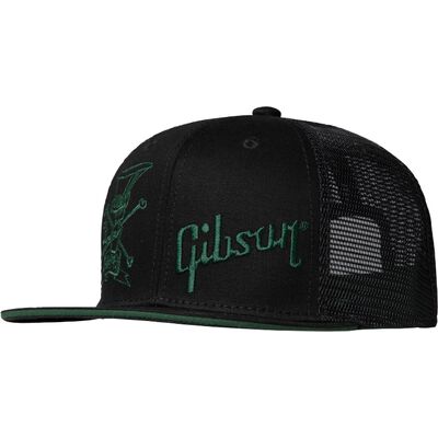 Gibson GA-SLSH-TRHTG Slash 'Skully' trucker kamionos sapka - fekete-zöld