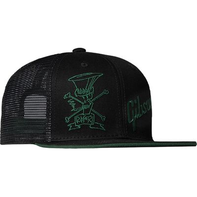 Gibson GA-SLSH-TRHTG Slash 'Skully' trucker kamionos sapka - fekete-zöld