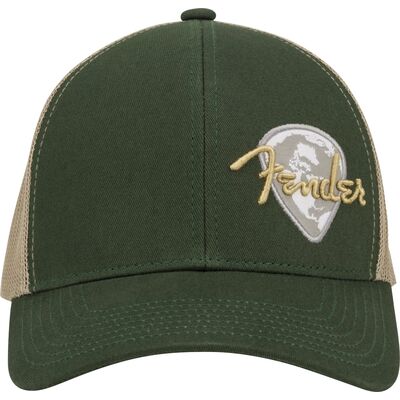 Fender Globe Pick Patch Hat Green/Khaki baseball sapka