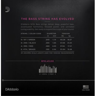 D'Addario NYXL45100 Nickel Wound 045-100 basszus gitárhúr