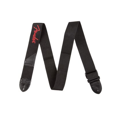 Fender 2" Black Poly Red Fender Logo gitárheveder