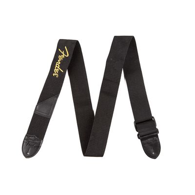 Fender 2" Black Poly Yellow Fender Logo gitárheveder