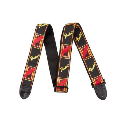 Fender 2" Monogrammed Strap Black/Yellow/Red gitárheveder