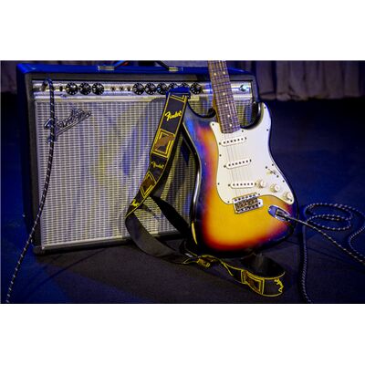 Fender 2" Monogrammed Strap Black/Yellow/Brown gitárheveder