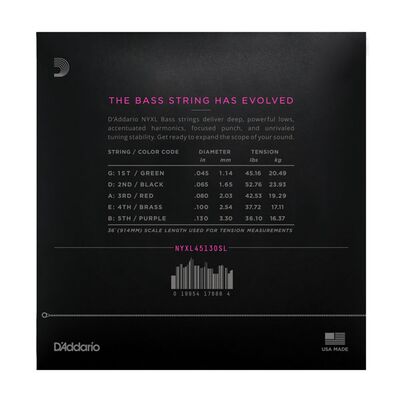 D'Addario NYXL45130SL Nickel Wound 045-130 basszus gitárhúr