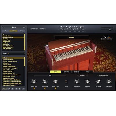 Spectrasonics Keyscape virtuális billentyűs hangszer szoftver plugin