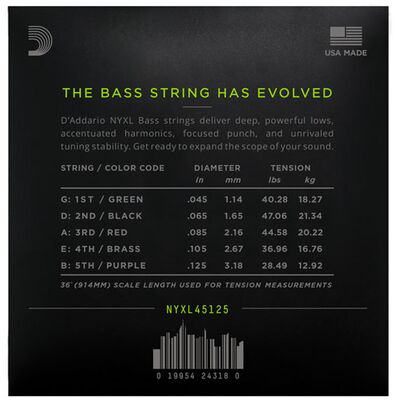 D'Addario NYXL45125 5-húros basszus gitárhúr