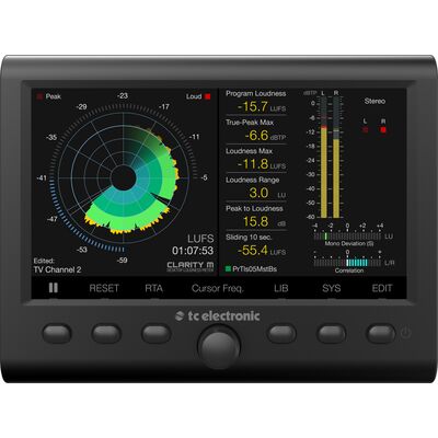 TC Electronic Clarity M asztali sztereó és 5.1 hangosságmérő