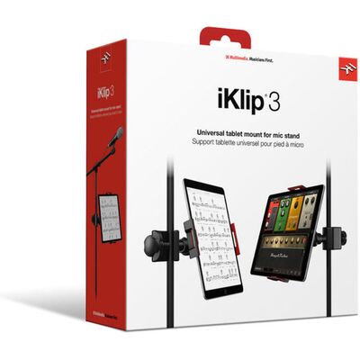 IK Multimedia iKlip 3 mikrofonállványra szerelhető univerzális táblagép tartó