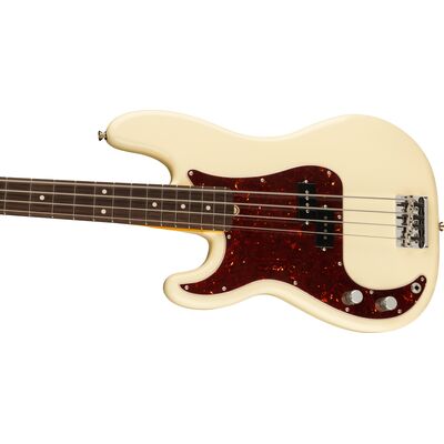 Fender American Professional II Precision Bass RW Olympic White balkezes elektromos basszusgitár
