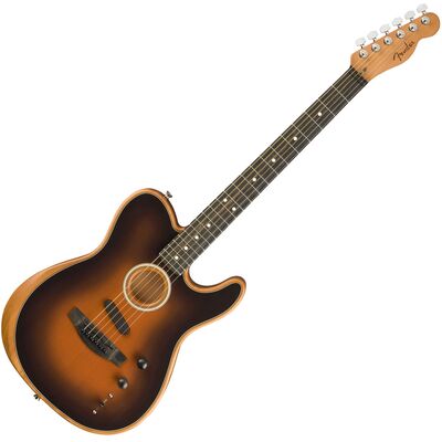 Fender American Acoustasonic Telecaster EB Sunburst elektro-akusztikus gitár