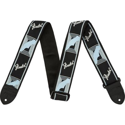 Fender 2" Monogrammed Strap Black/Light Grey/Blue gitárheveder