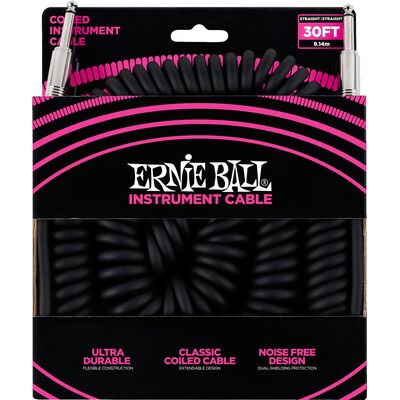 Ernie Ball 6044 fekete 9m telefonzsinór gitárkábel