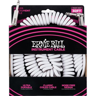 Ernie Ball 6045 fehér 9m telefonzsinór gitárkábel