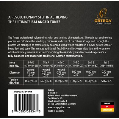 Ortega ATB44NH Hard Tension klasszikus gitárhúr