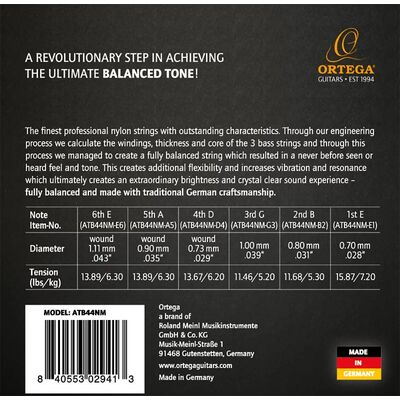 Ortega ATB44NM Medium Tension klasszikus gitárhúr