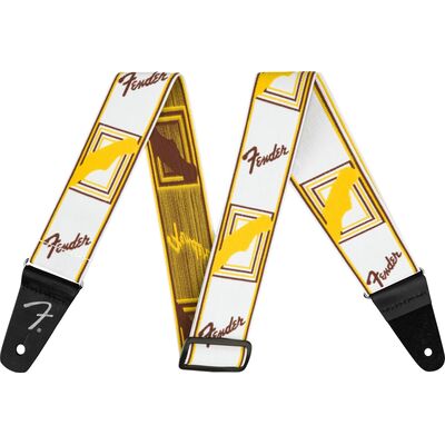 Fender Weighless Monogram White/Brown/Yellow gitárheveder