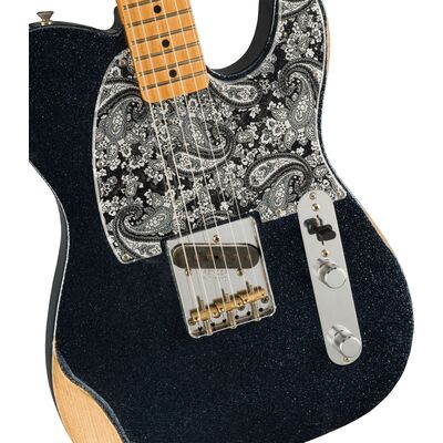 Fender Brad Paisley Road Worn Esquire Telecaster MN Black Sparkle elektromos gitár